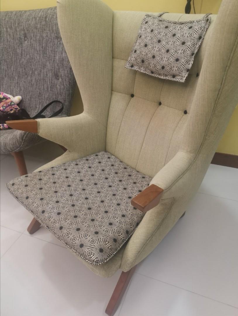 Arm Chair + Leg Rest (Teak Wood), Furniture & Home Living, Furniture, Chairs on Carousell