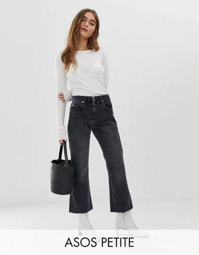 ASOS DESIGN Petite Egerton rigid cropped flare