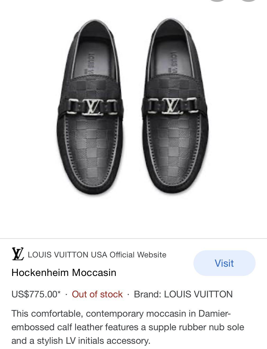 Louis Vuitton Hockenheim Moccasin Graphite. Size 09.5