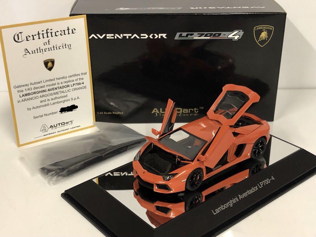 ミニカー Lamborghini LP700-4 AUTOart 1:43 1/43 AUTOart LAMBORGHINI AVENTADOR LP700-4 (GRIGIO ESTOQUE
