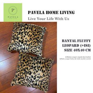 bantal bulu premium motif leopard