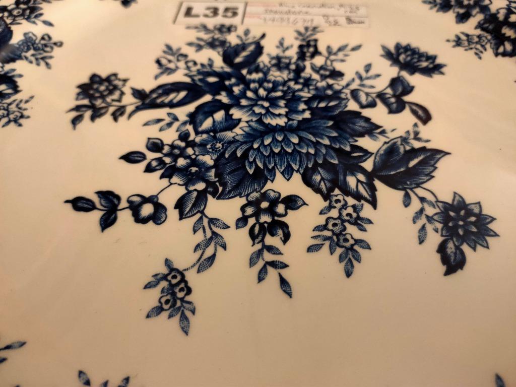 BLUE CARNATION IRONSTONE PLATE, Furniture & Home Living, Kitchenware
