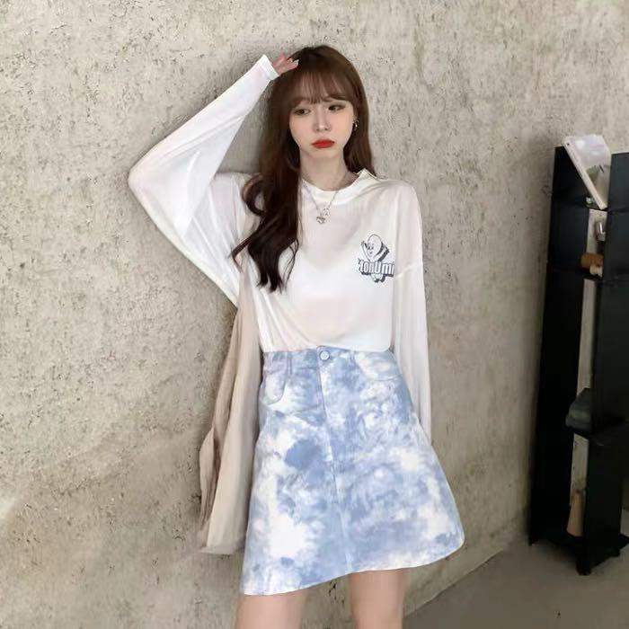 Blue skirt on sale korean