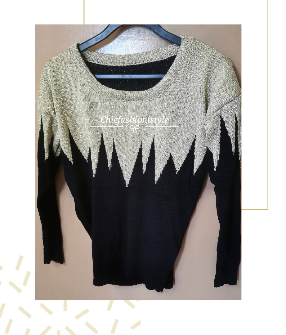 gold shimmer sweater