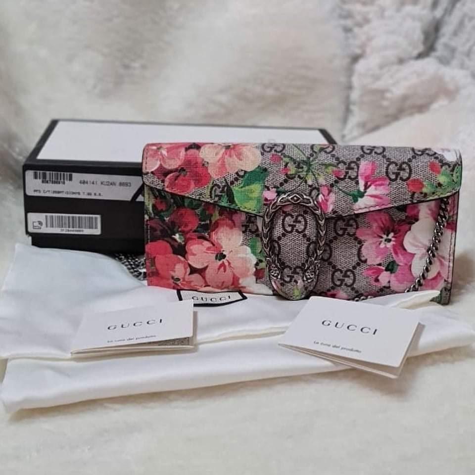 Gucci Dionysus Blooms Wallet on Chain short strap Brand New