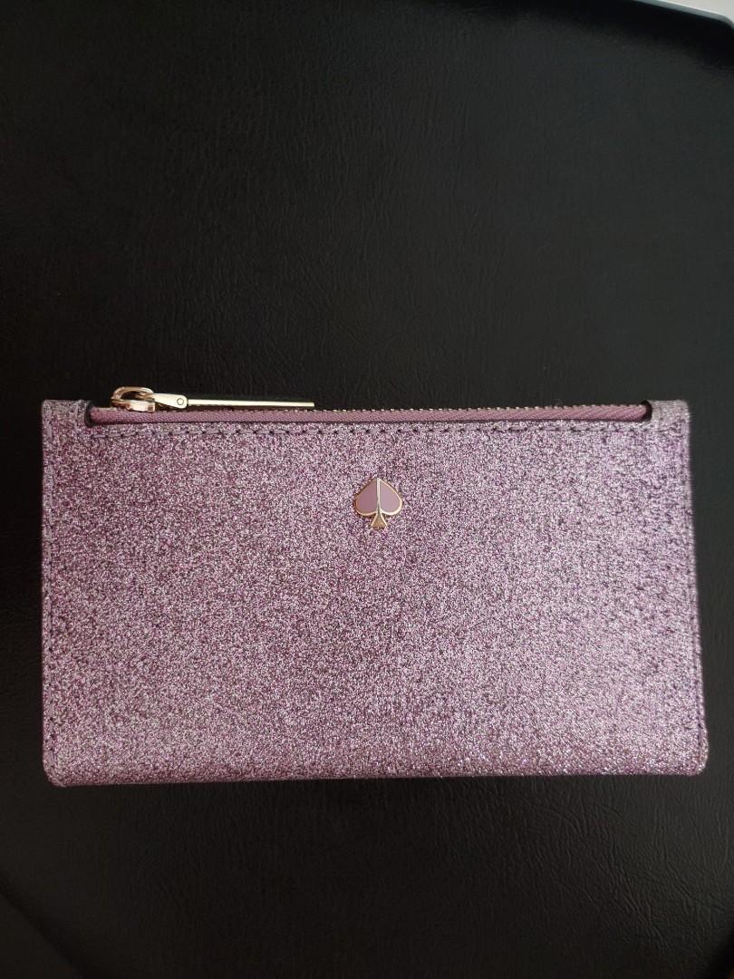Kate Spade Burgess court small slim bifold wallet lilac