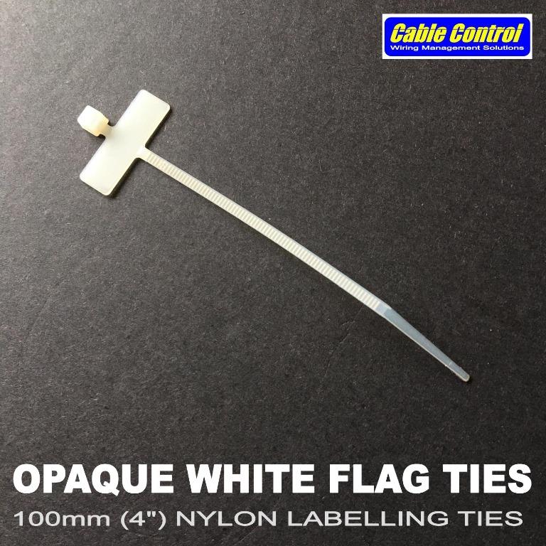 Cable Control OPAQUE WHITE FLAG TIES, 2mm X 100mm (4”) (Category: Construction & Building Materials) located in Quezon City. Submitted by thegaragemanila (Listing ID 1032168862, Image 3). Description: Cable Control OPAQUE WHITE FLAG TIES, 2mm X 100mm (4”) Easily mark your wire bundles with Cable Control’s FLAG CABLE TIES. It’s as easy as putting sticker labels on the flag or freestyle marking them with permanent marker. Color is opaque white, and