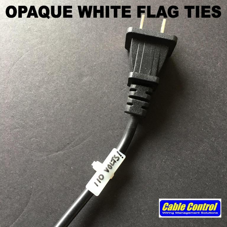 Cable Control OPAQUE WHITE FLAG TIES, 2mm X 100mm (4”) (Category: Construction & Building Materials) located in Quezon City. Submitted by thegaragemanila (Listing ID 1032168862, Image 1). Description: Cable Control OPAQUE WHITE FLAG TIES, 2mm X 100mm (4”) Easily mark your wire bundles with Cable Control’s FLAG CABLE TIES. It’s as easy as putting sticker labels on the flag or freestyle marking them with permanent marker. Color is opaque white, and