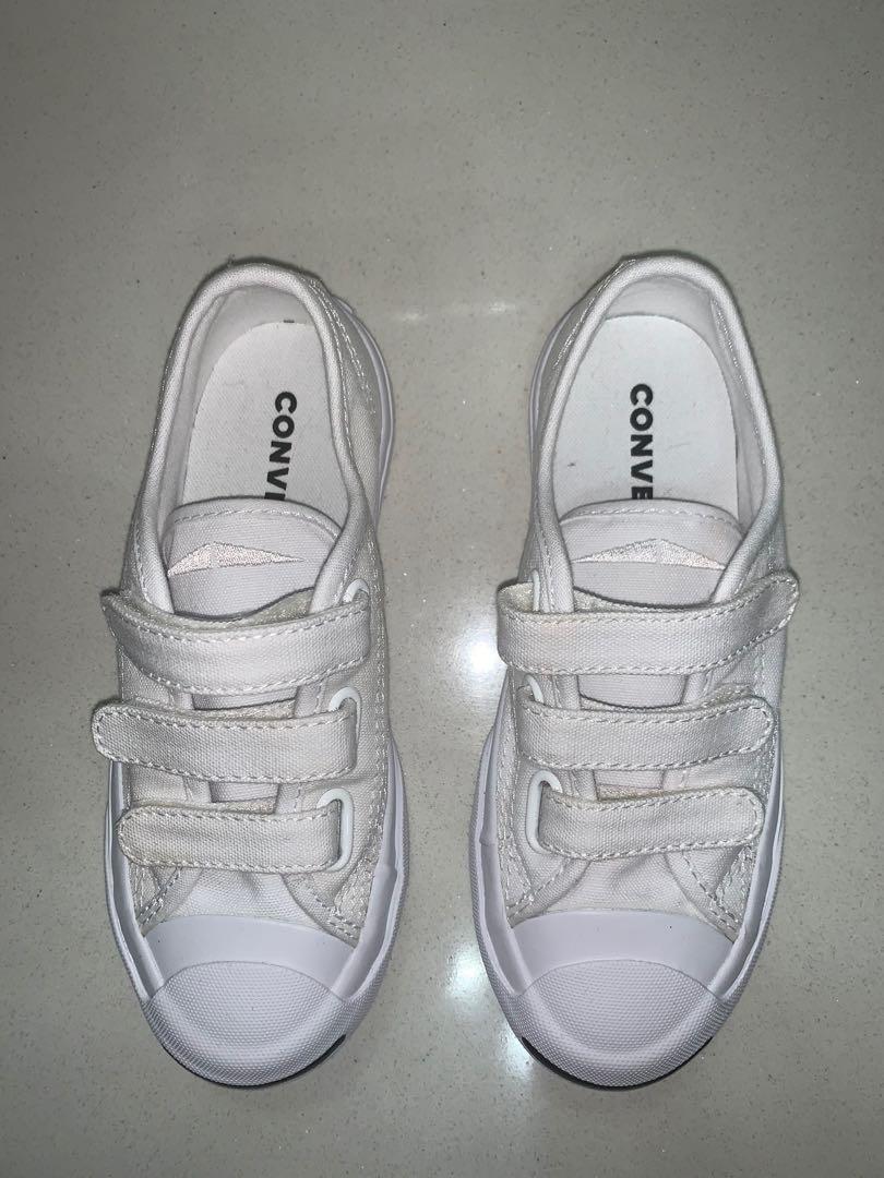Infant converse velcro white discount