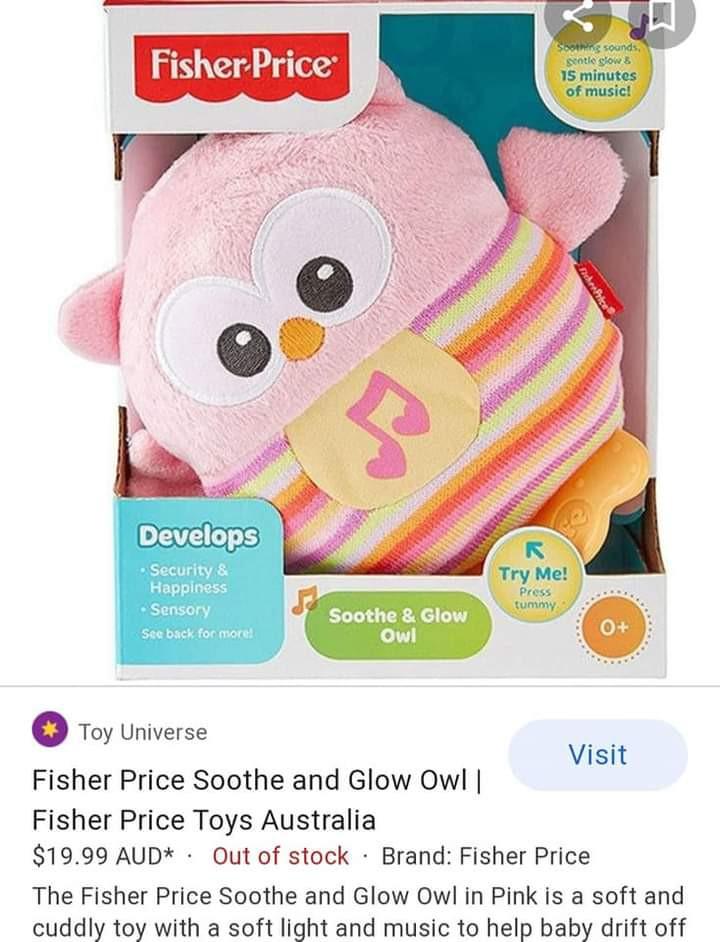 Fisher price soothe and glow owl clearance