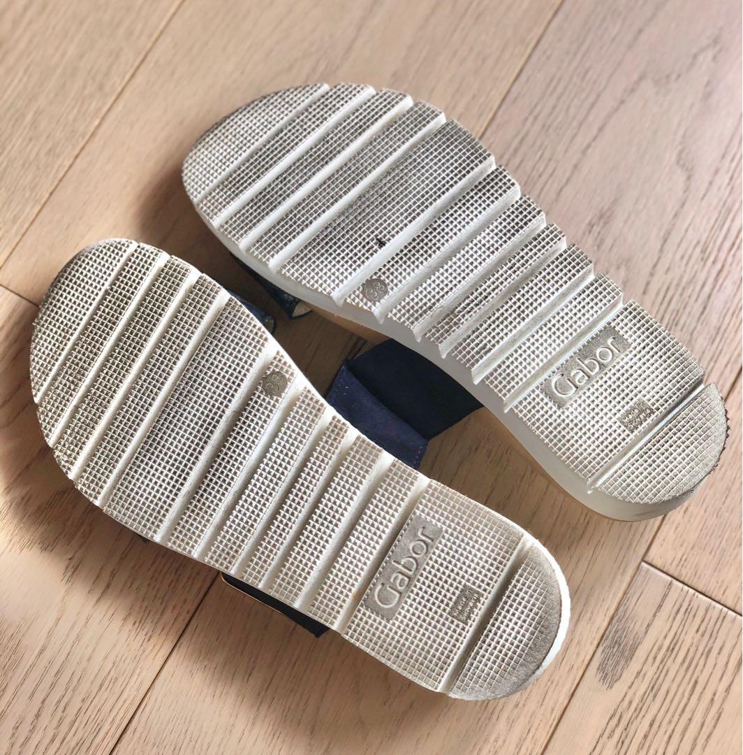 Gabor Leather Euphoria Ladies Mule Sandals navy blue comfort fit