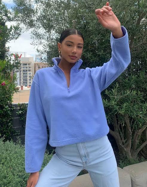 cropped fleece pullover