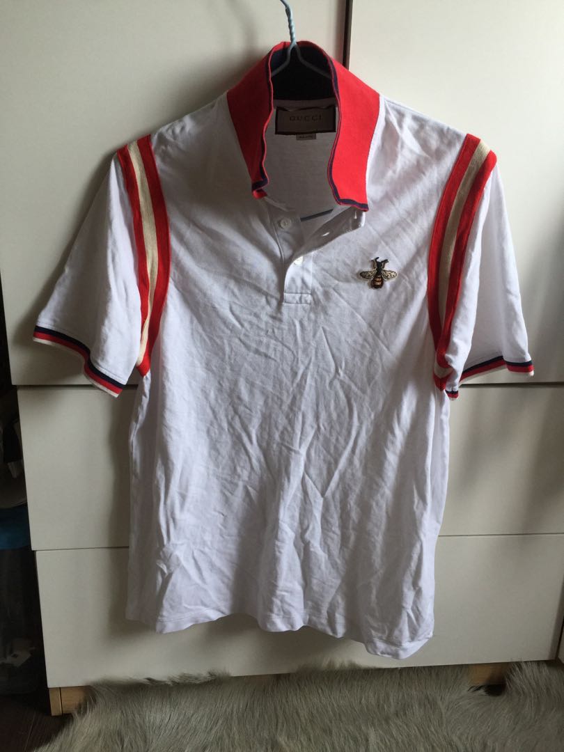 gucci cotton polo with bee