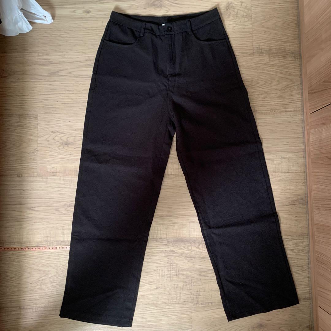 high waisted black flare pants