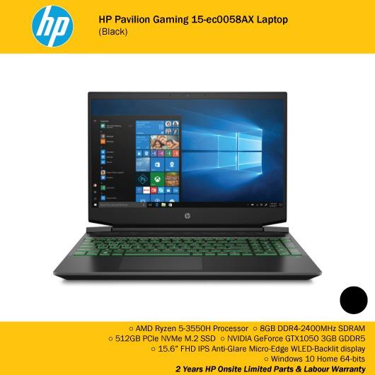 Hp Pavilion Gaming 15 Ec0058ax Laptop Black Electronics Computers Laptops On Carousell