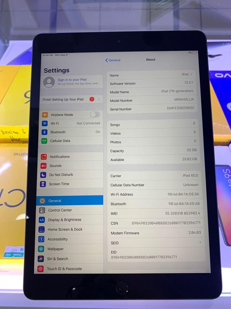 Ipad 7th Generation 32gb Wifi Cellular Condition 100 New Mobile Phones Tablets Tablets On Carousell