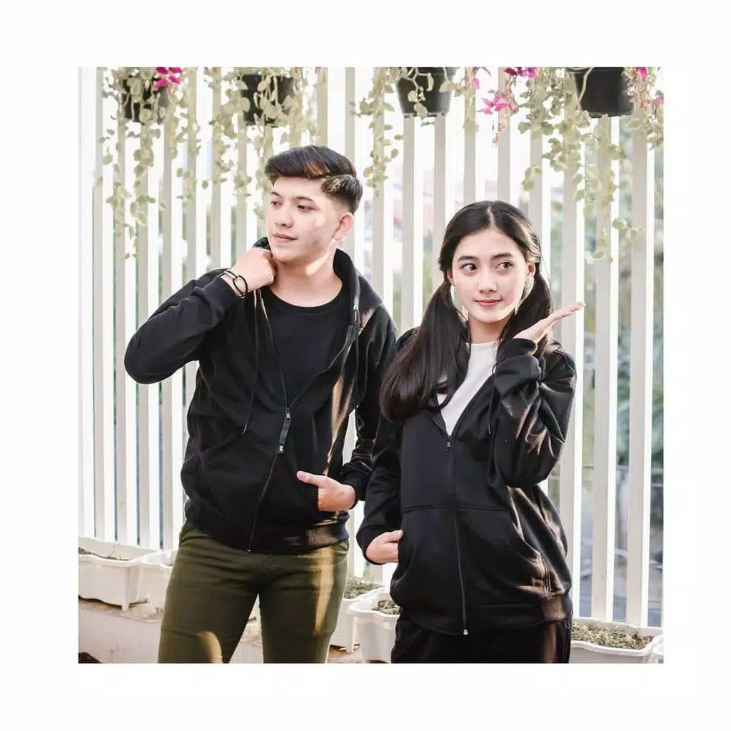 Jaket hoodie couple polos sales