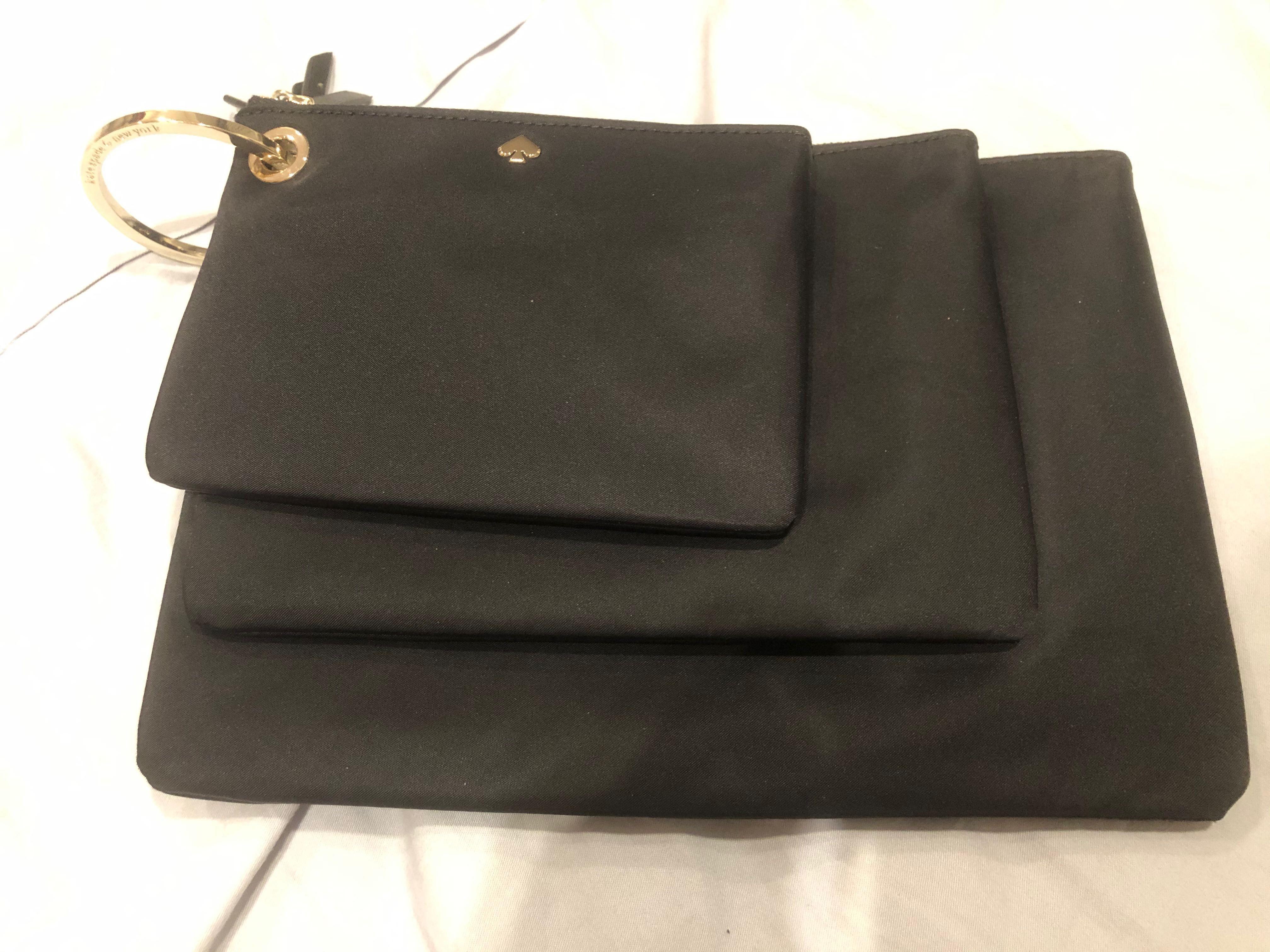 Kate Spade Dawn Triple Pouch Black Women s Fashion Watches Accessories Other Accessories on Carousell