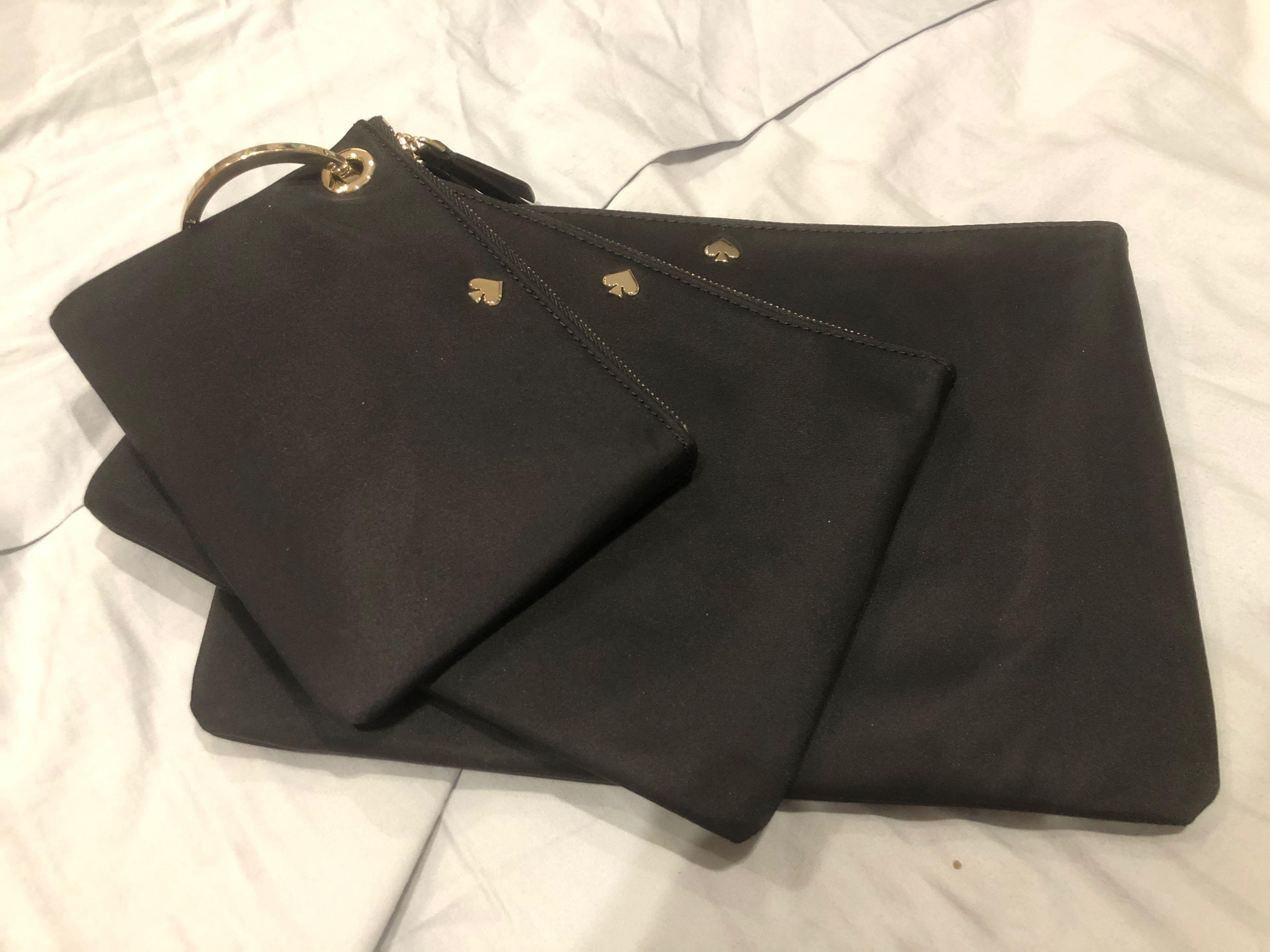 Kate Spade Dawn Triple Pouch Black Women s Fashion Watches Accessories Other Accessories on Carousell