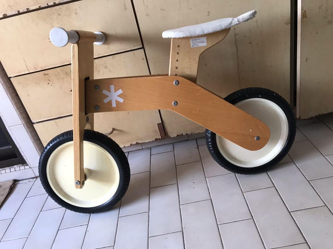 wooden training bike