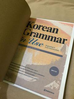 Korean book, Korean grammar in use.