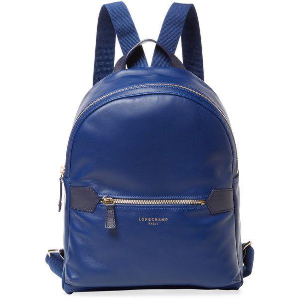 Longchamp 2.0 Small Leather Backpack in Blue Gold