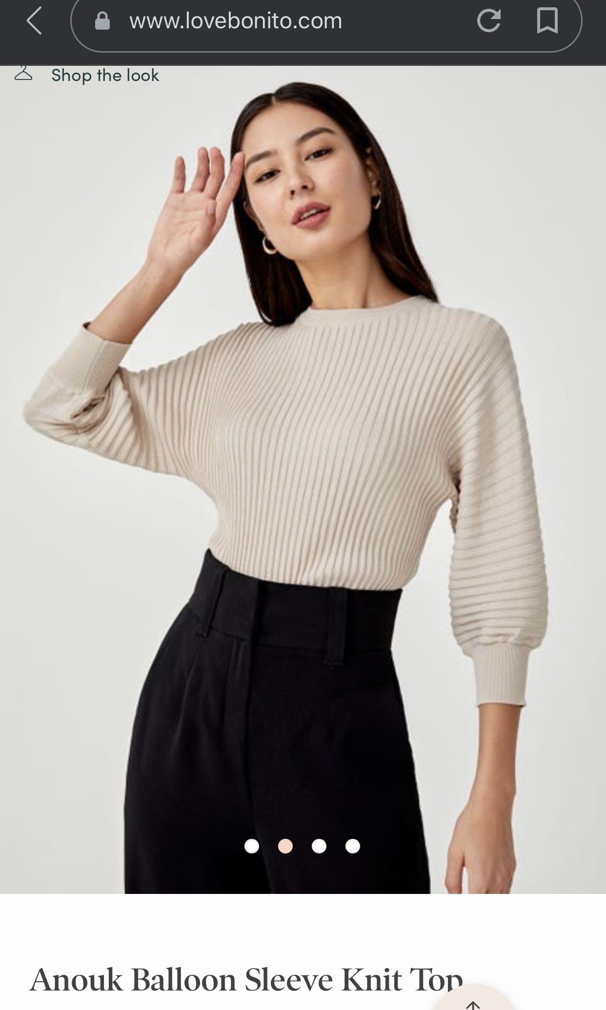 balloon sleeve knit top