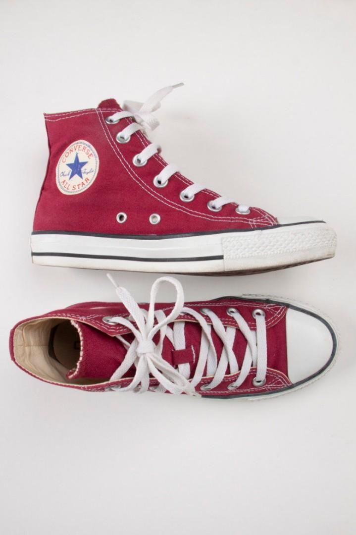 Maroon Chuck Taylor All Star Converse High Tops Women s Fashion
