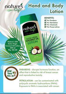 Nature's Gift All Natural Extra Virgin Coconut Oil Lotion 200mL