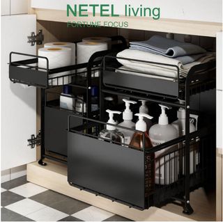Netel Sliding Pull Out Cabinet Furniture Shelves Drawers On Carousell