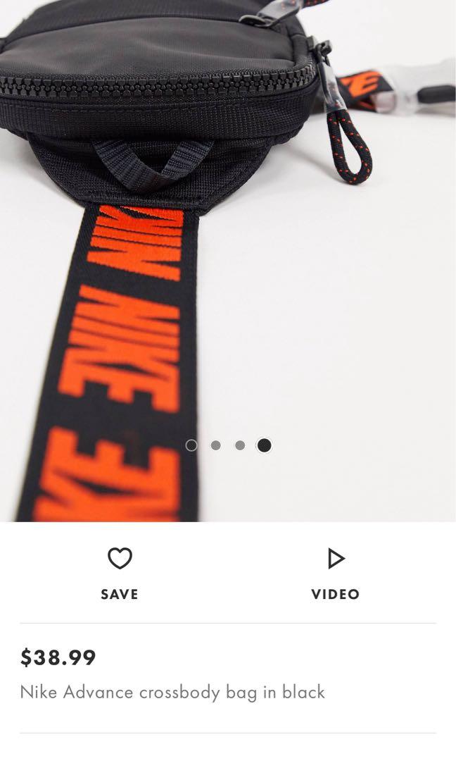 Nike Advance logo taping crossbody bag in red