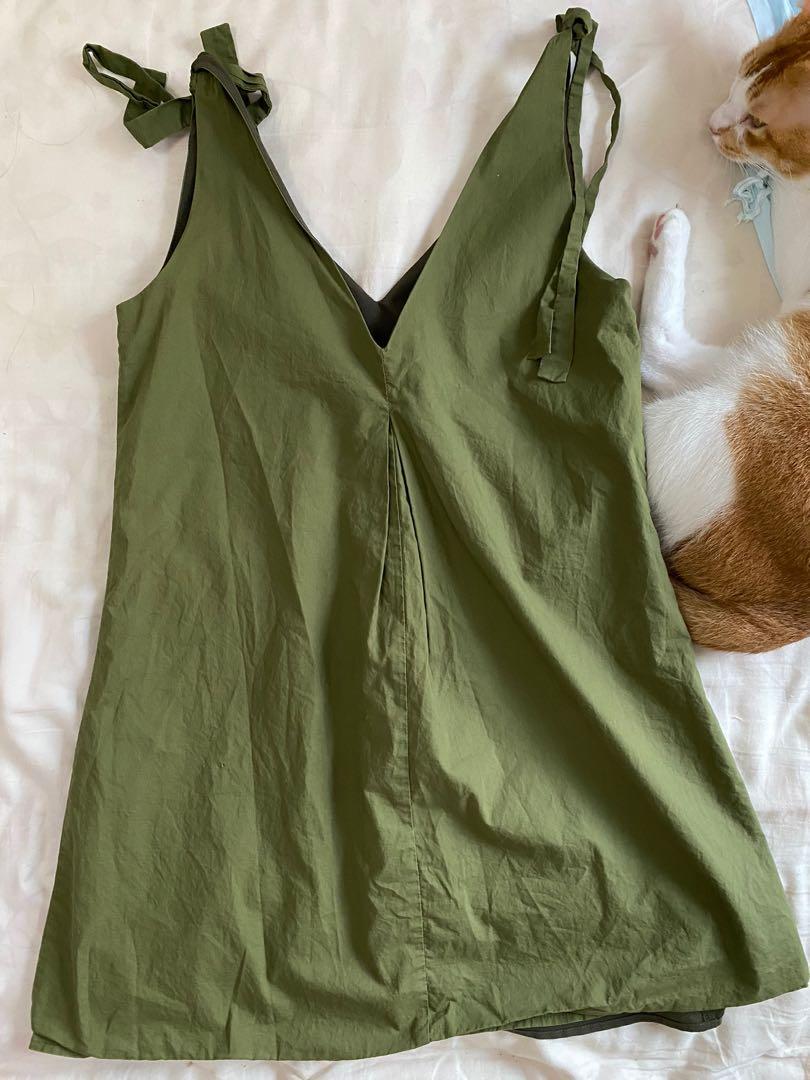olive green baby dress