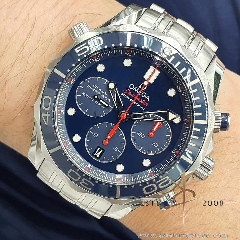 Omega Seamaster Diver 300m Ceramic Blue 44mm Co Axial Chronograph 212 30 44 50 03 001 Luxury Watches On Carousell