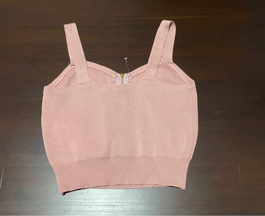 pink cut out crop top