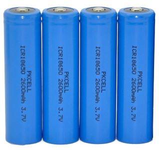 PKCELL Lithium-Ion 3.7V 18650 2600mAh Rechargeable Battery