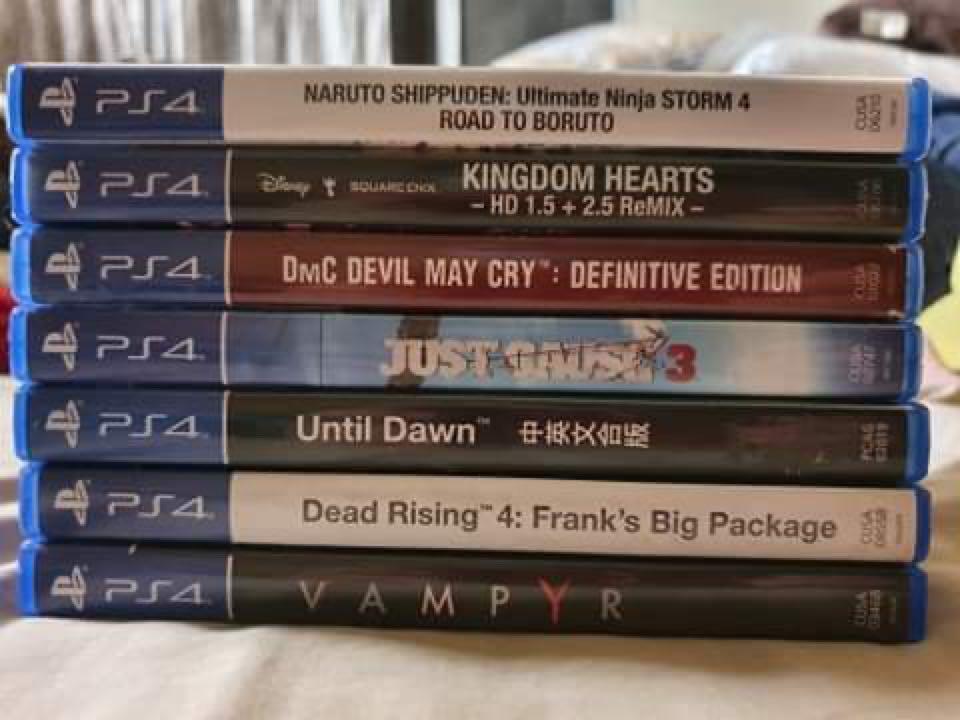 PS4 Games (Category: PlayStation) located in Las Pinas. Submitted by totsandtoddsph (Listing ID 1030222981, Image 1). Description: For Sale PS4 Games: Kingdom hearts hd 1.5+2.5 remix (SOLD) Dead Rising 4: Frank's Big Package (SOLD) Naruto Shippuden: Ultimate Ninja Storm 4 (SOLD) Road to Boruto (SOLD) Just Cause 3 (SOLD) Sleeping Dogs: Definitive Edition (SOLD) Until dawn DMC Devil May Cry: Definitive Edition Vampyr - Php 1100 (SOLD).