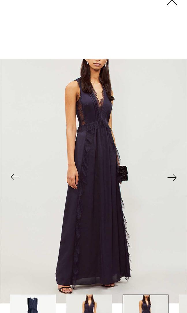 REISS Odette Lace Trim Maxi Dress uk8