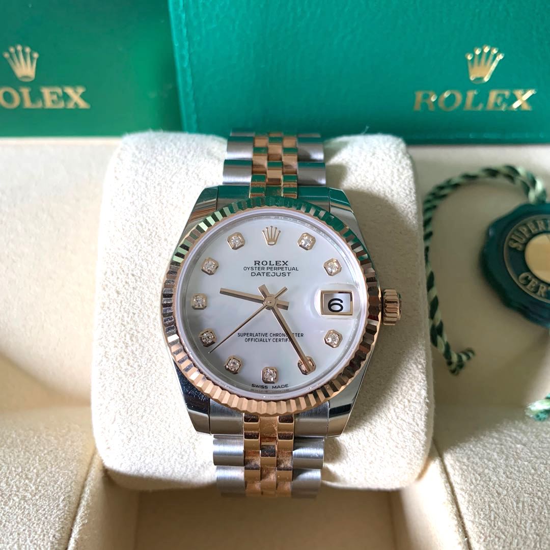 Rolex Datejust 31 Midsize Everose Diamond Mother of Pearl