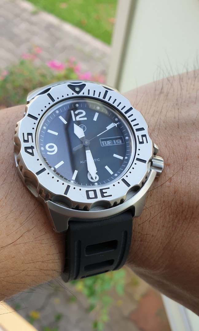 Seiko Monster Gen 1 with custom bead-blasted finish and *rare* Namoki  military mod dial and hands., Luxury, Watches on Carousell