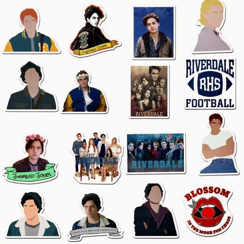 Stickers 50pc Riverdale Netflix Tv Series Mystery Archie Jughead Veronica Betty Crimes Sourhside Serpents Gang Assorted Characters Design Craft Art Prints On Carousell