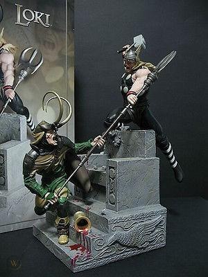 Thor vs. Loki statue diorama by Sideshow (Category: Figurines & Statues) located in Quezon City. Submitted by jhonquel (Listing ID 1032151012, Image 2). Description: THOR vs. Loki diorama statue by Sideshow collectibles. Mint condition, numbered and limited worldwide 1500. Complete accessories. With shipping box. Pictures on post are stock photos. Message here or contact 09175461031 for any inquiry. No trades pls. Thank you for looking..