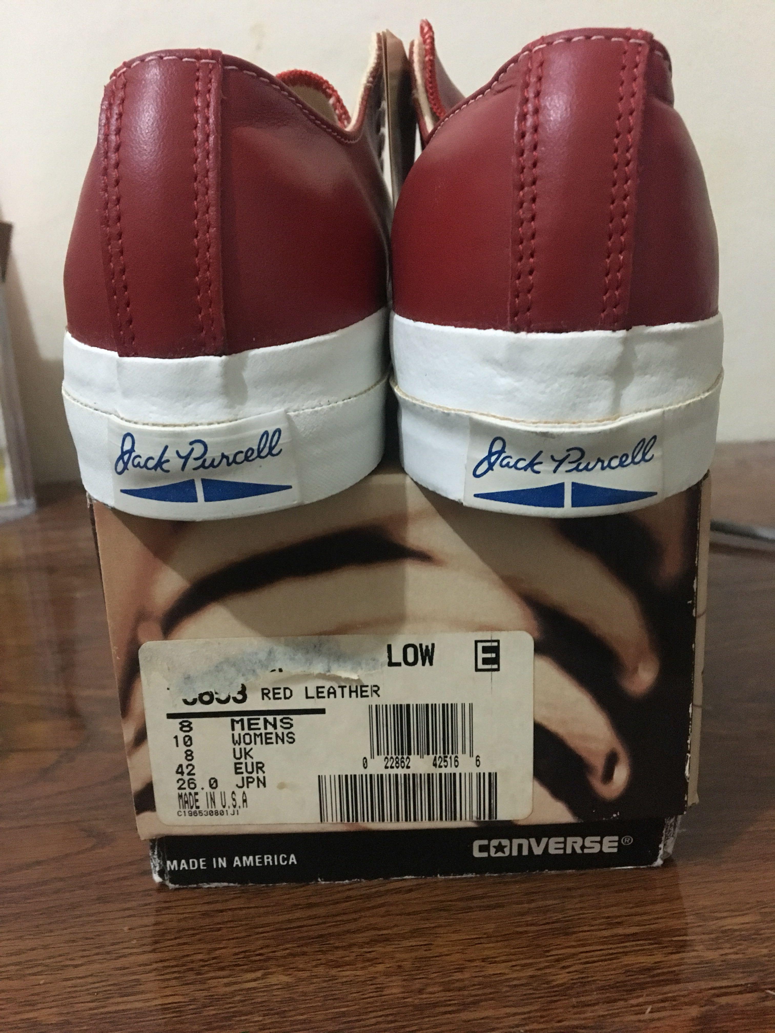 Vintage JACK PURCELL RED LEATHER MADE IN USA