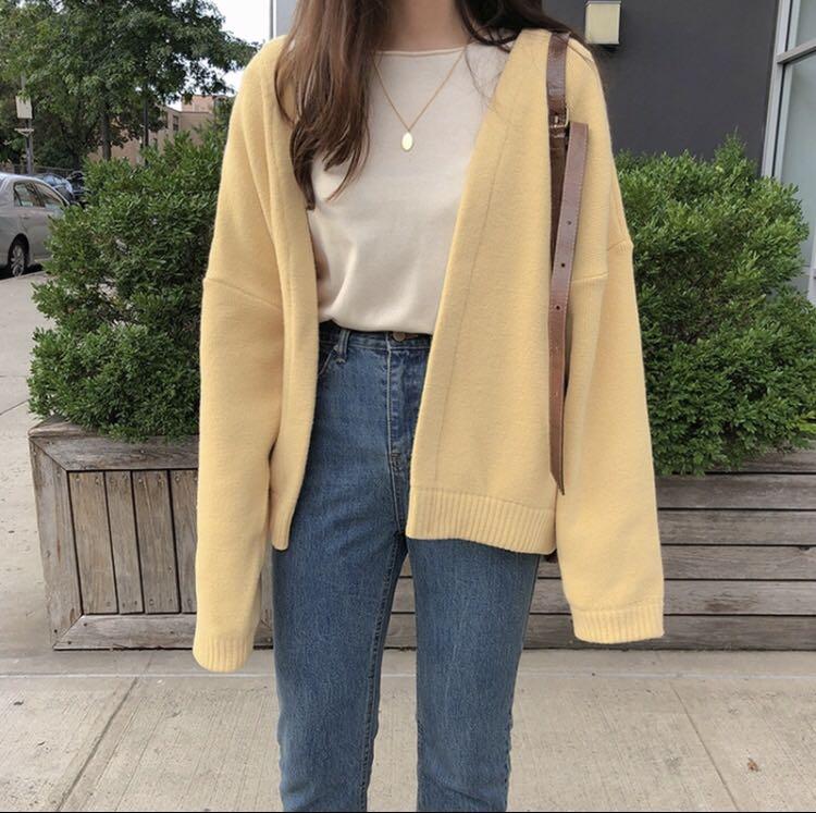 Cardigan Outfit Pastel Yellow Cardigan Light Yellow Sweater Outfit