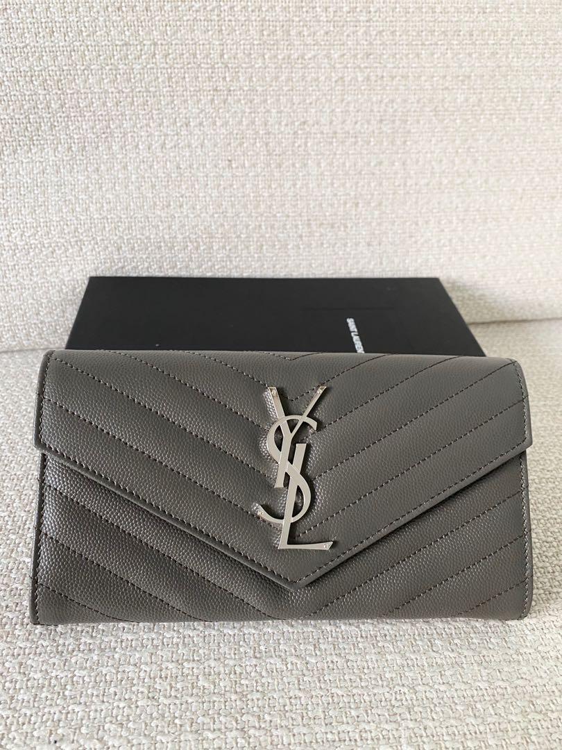 grey ysl wallet