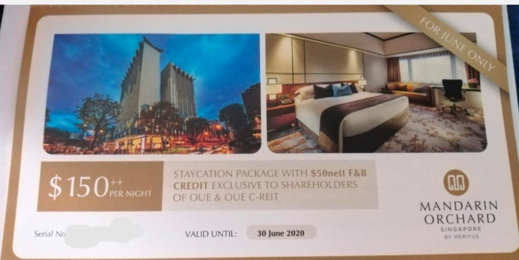 150 Mandarin Orchard Staycation With 50 F B Credits Entertainment Gift Cards Vouchers On Carousell