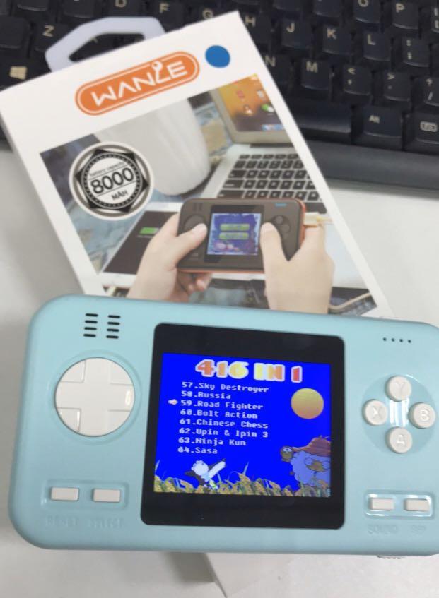 2 in 1 POWERBANK RETRO GAME 416 Games 2 in 1 8000mAh Powerbank Retro Game Console Portable Power Bank Mario Super Contra Angry Bird like Gameboy