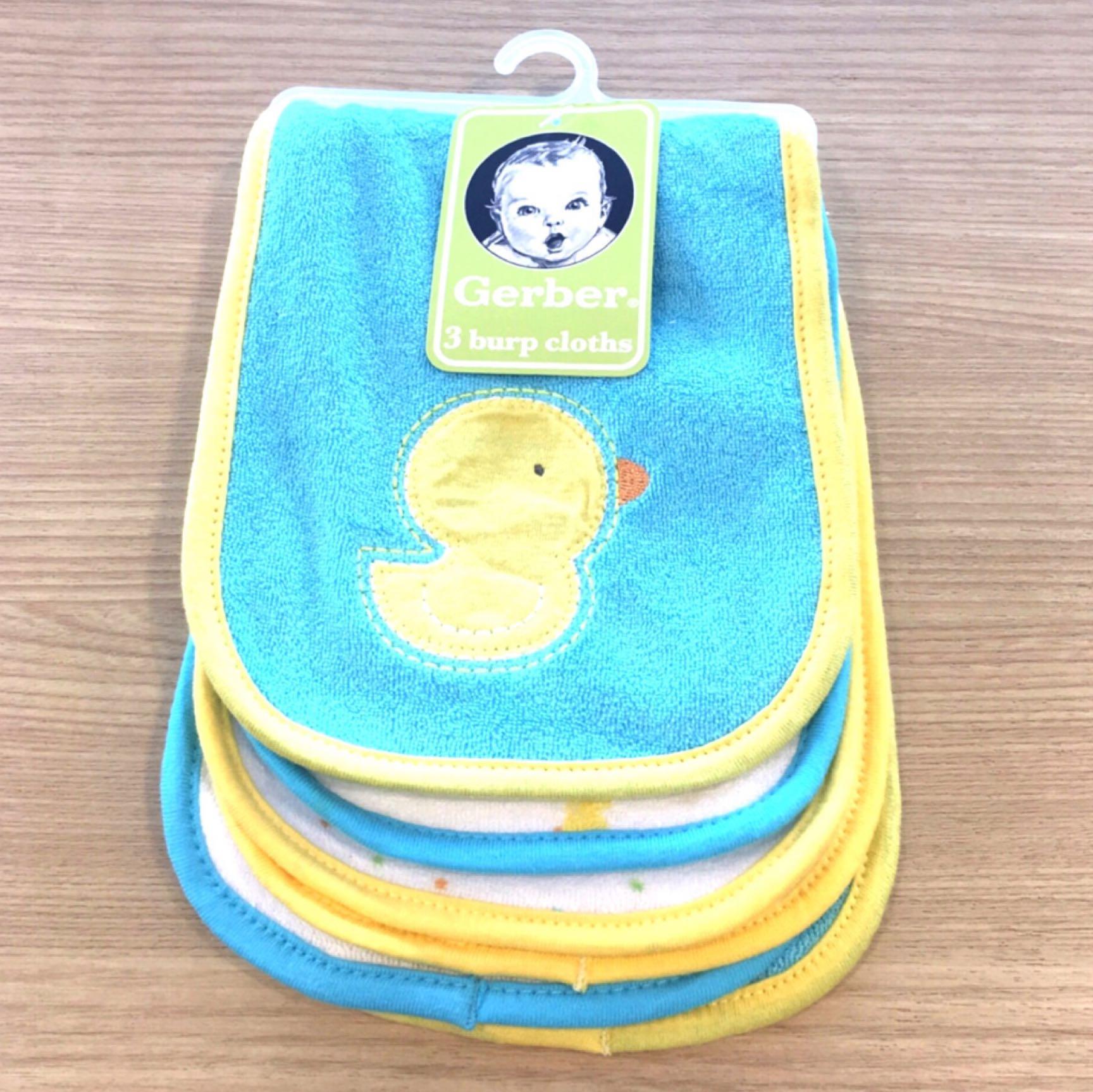 全新 正品 嬰兒名牌 Gerber 3 Pack Terry burp cloths ONE SIZE 3 件裝 毛巾 口水巾 6.25in. X 18in. 15,9cm x 45,7cm