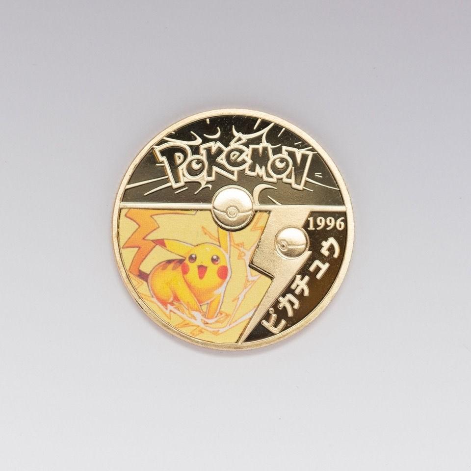 一套5款比卡超Pokemon Go 寵物小精靈鍍金紀念幣日本經典動漫激罕值得