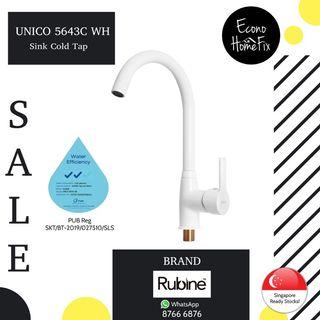 🔥🔥🔥 SG READY STOCKS! RUBINE LATEST KITCHEN SINK COLD TAP UNICO 5643C WH (WHITE)