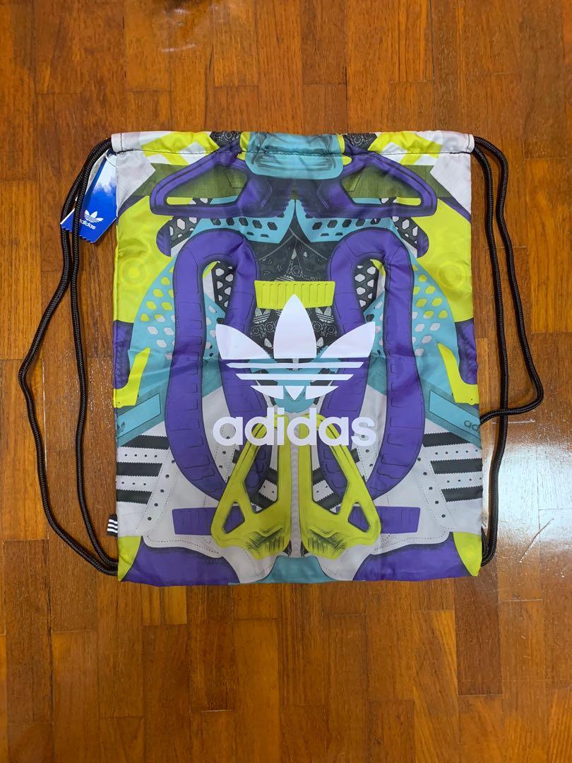 purple adidas drawstring bag